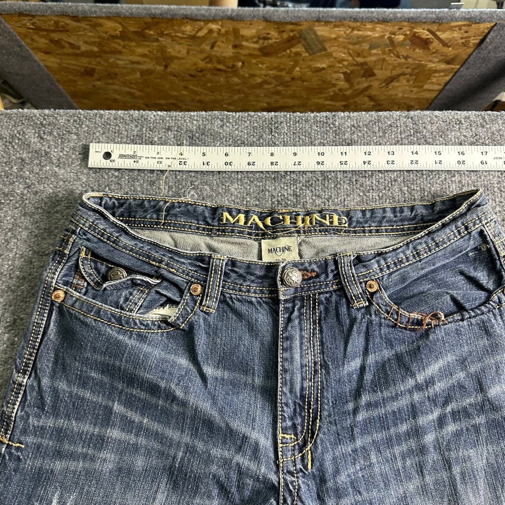 Machine Jeans Mens Size 34x30 Blue Relaxed Bootcut Distressed Flap Pocket Denim - Picture 5 of 8